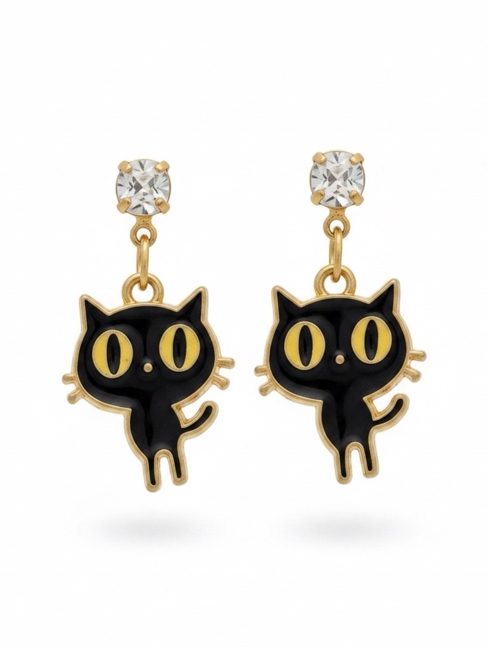 Betsey Johnson Black and Gold Cat Earrings
NWT